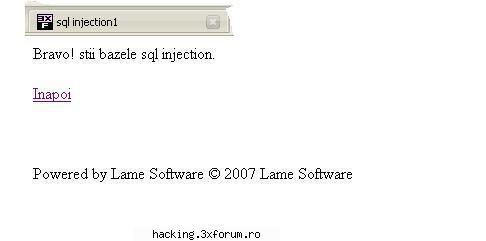 sql injection1 gatam simplu!