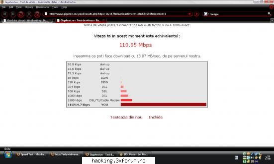 speed test rifl3man scris:omg razor 76k ??...asta ori ori nu  nop... nothing fake  