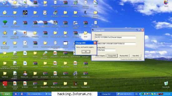help facut tutorialul video lui xtr3m. imi merge tot pana cand trebuie schimb macul cand intru mac