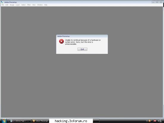 eroare photoshop problema l-am downloadat cand accesez imi urmatoarea eroare... trebui fac? 