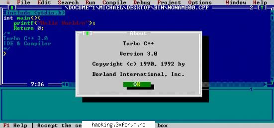 C++ - Turbo C++ 3 Turbo C++ is a Borland C++ compiler - Hacking tools