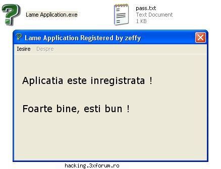 Lame Application - destul de simplu.. :D hint : notepad ;) - War Games!
