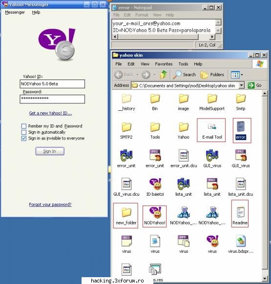 Sparge parola de Y!Messenger (Yahoo) [NODYahoo 5.00 Beta] - Ii dati programu (troianu) , ii - Hacking tools