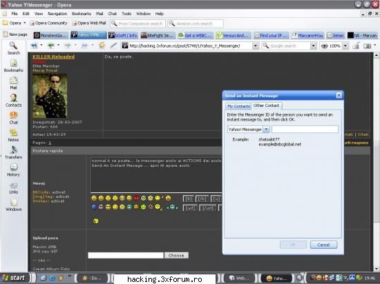 Yahoo Y!Messenger - normal k se poate... la messenger sus ai ACTIONS - Hacking-ul nostru cel de toate zilele